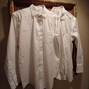 2 Books Brothers White Dress Shirts.  Size 16. 4/5